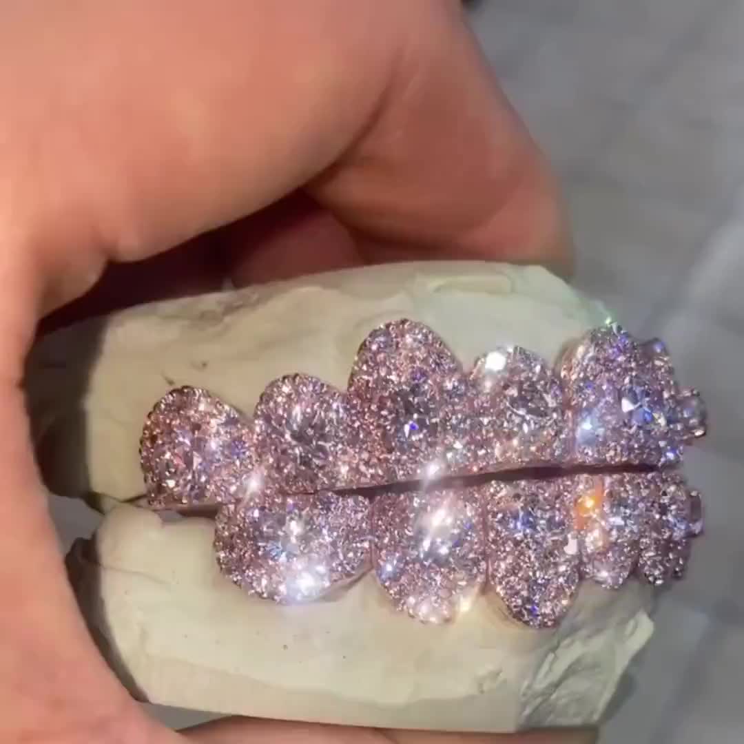 Only 1 left and in 6 baskets Price:£267.87+ Original Price:£446.45+ New markdown! 40% off Local taxes included (where applicable) Customised Honeycomb Grillz S925 Sterling Silver with VVS Moissanite Iced Out Dental With Free Mold Kits Personalised Rapper Gift for Him