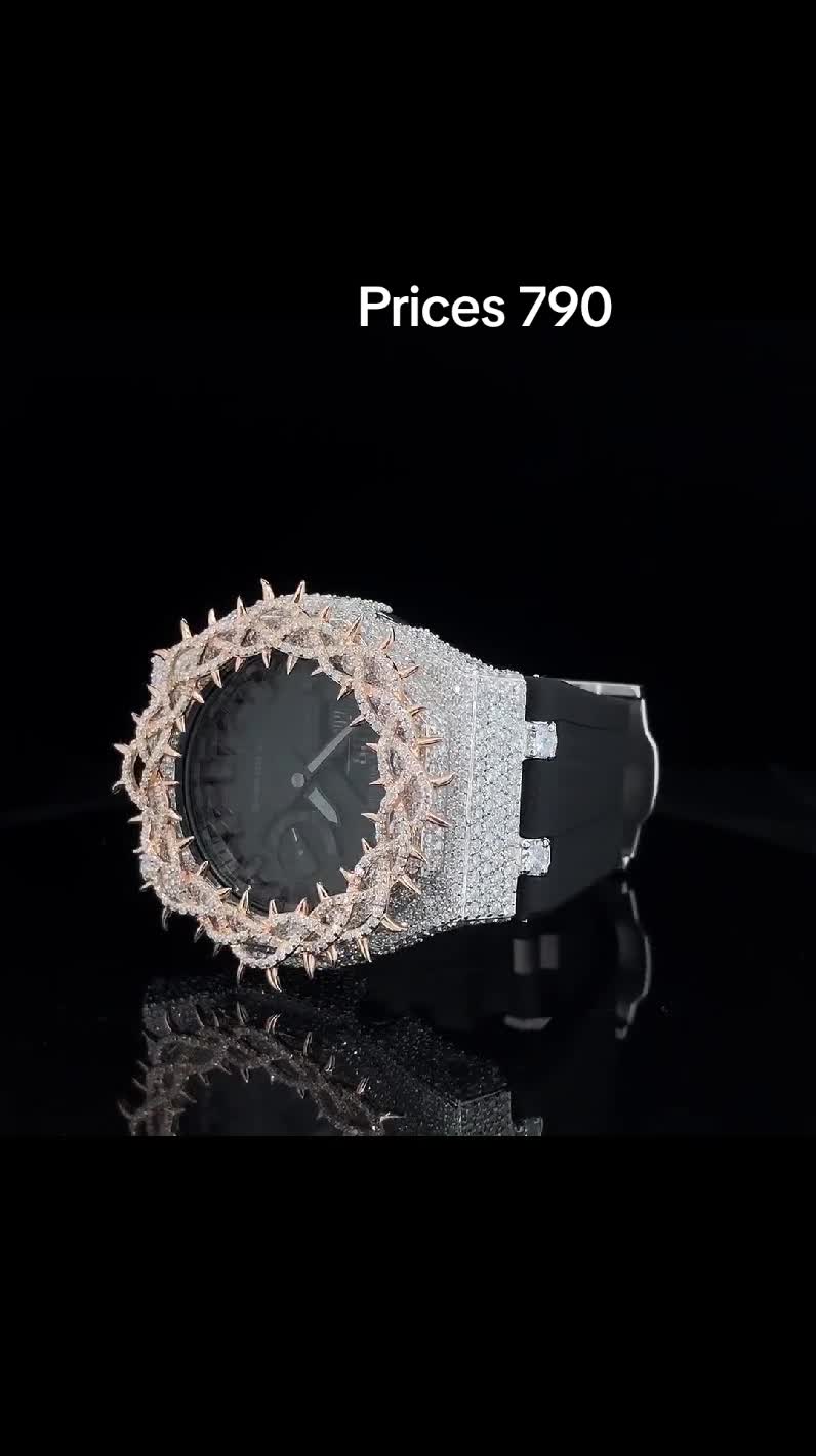 50% off Local taxes included (where applicable) Fully IcedOut Moissanite Watch Silver With Moissanite Bezal /Luxury Watches /Diamond Watches